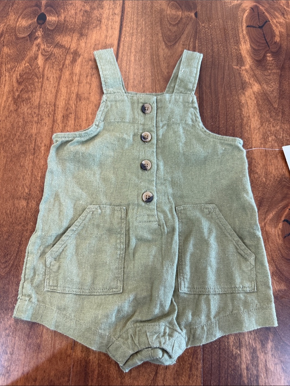 Old Navy Olive Green Button-Front Kids Romper
